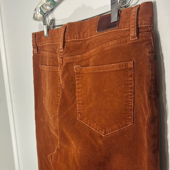 Lands' End Brown Rust Orange Corduroy Trousers Size 12 High Rise Straight - Picture 7 of 8